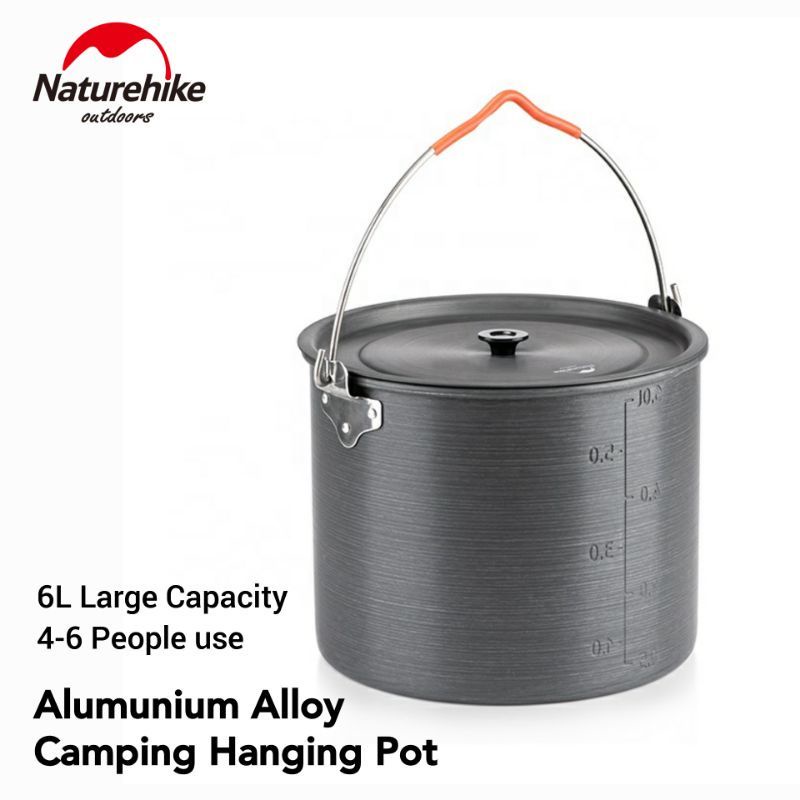 COOKING POT 6L NATUREHIKE NH20CJ009 PANCI ANTI LENGKET ALAT MASAK CAMPING PIKNIK PENDAKI BERKEMAH OU