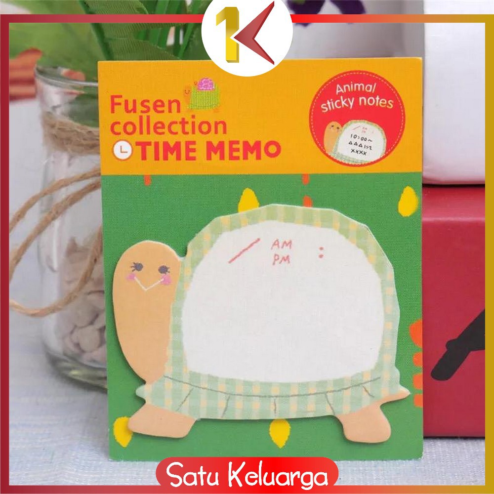 SK-A3 Sticky Notes Motif Binatang Tempelan Kertas Catatan Memo Note Karakter Animal Lucu Unik-Kura Hijau