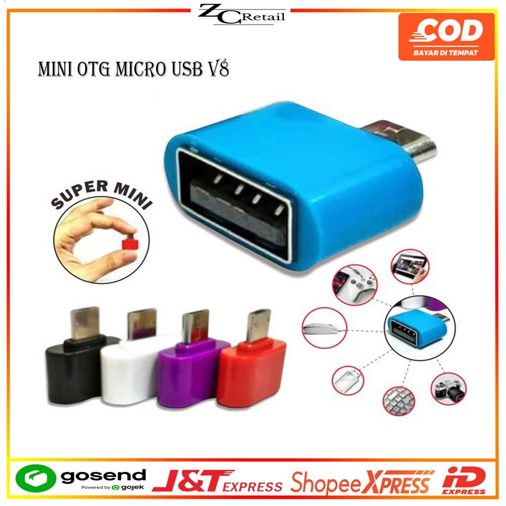 ALAT CONNECTOR CONVERTER USB OTG ON THE GO MINI V8 PERSEGI Micro USB Port Konektor Non Kabel MURAH