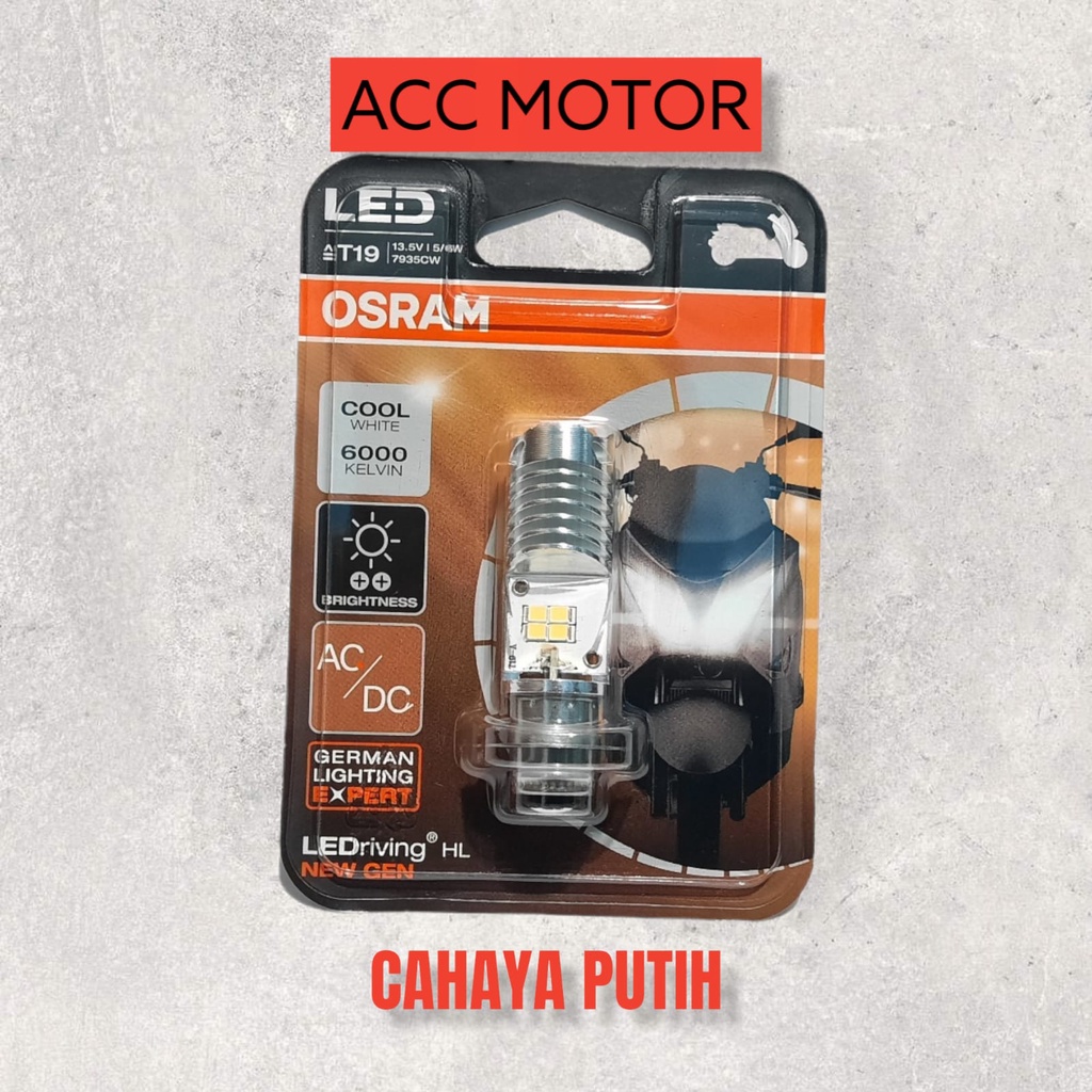 Lampu Depan Motor Honda Vario - Beat - Scoopy - Spacy - Osram LED Putih Kuning T19 H6 M5 AC DC