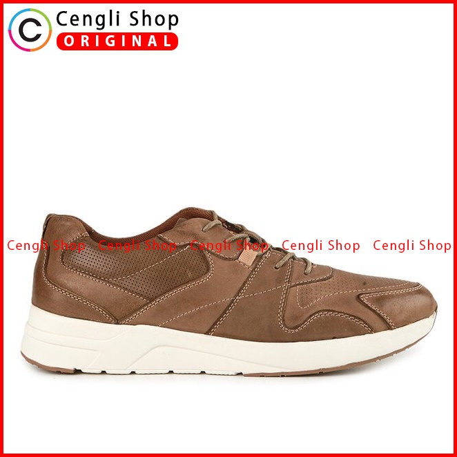 SEPATU SNEAKER KULIT JIM JOKER PRIA ORIGINAL CASUAL ASLI COKLAT JJ44