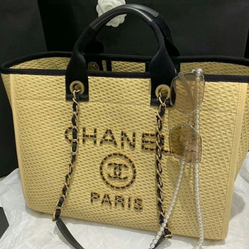 Chanel Deauville in Raffia tote Bag (Pls baca deskripsi lengkap)