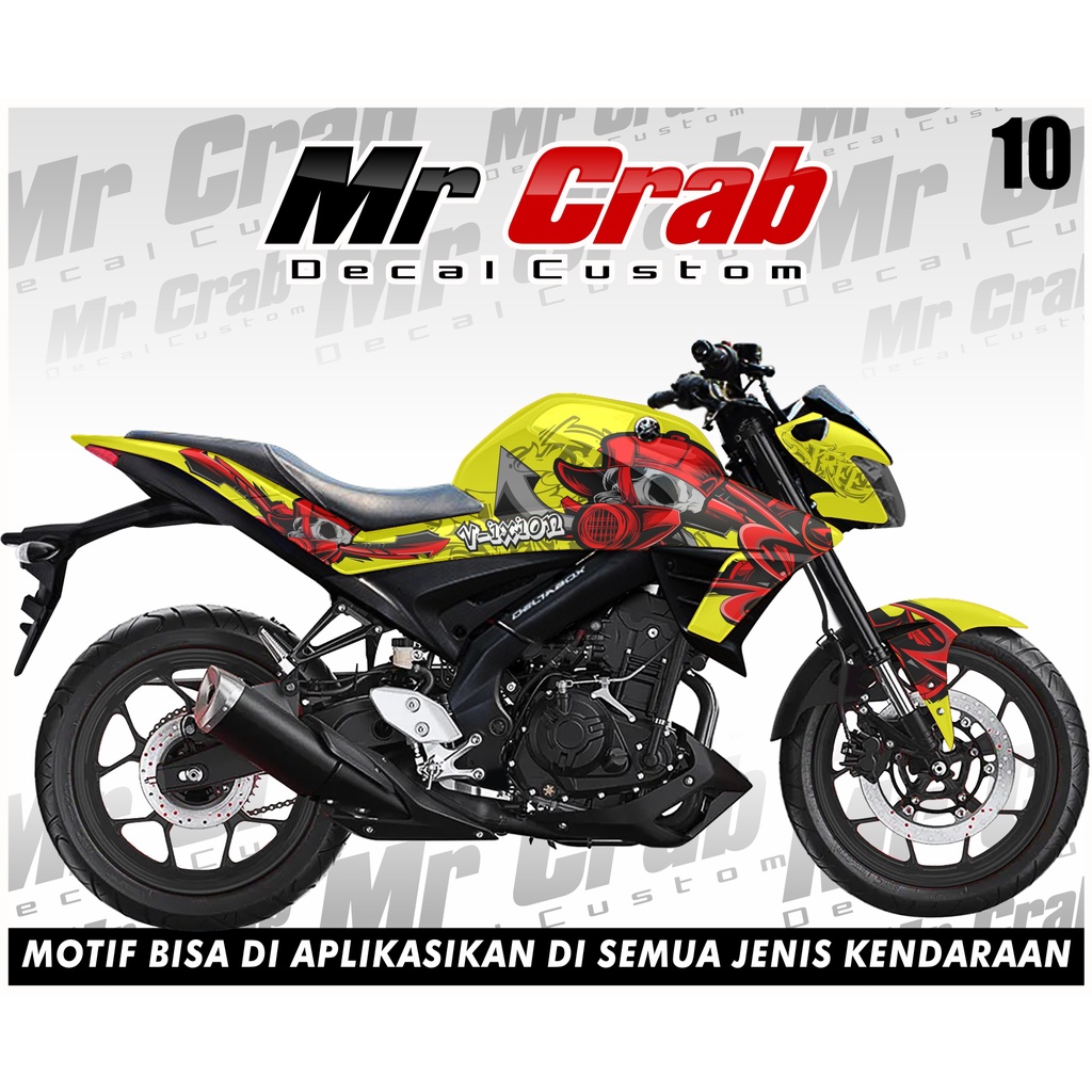 DECAL VIXION R - Sticker Decal Variasi YAMAHA VIXION R  Motif RED PARTIES kode 010