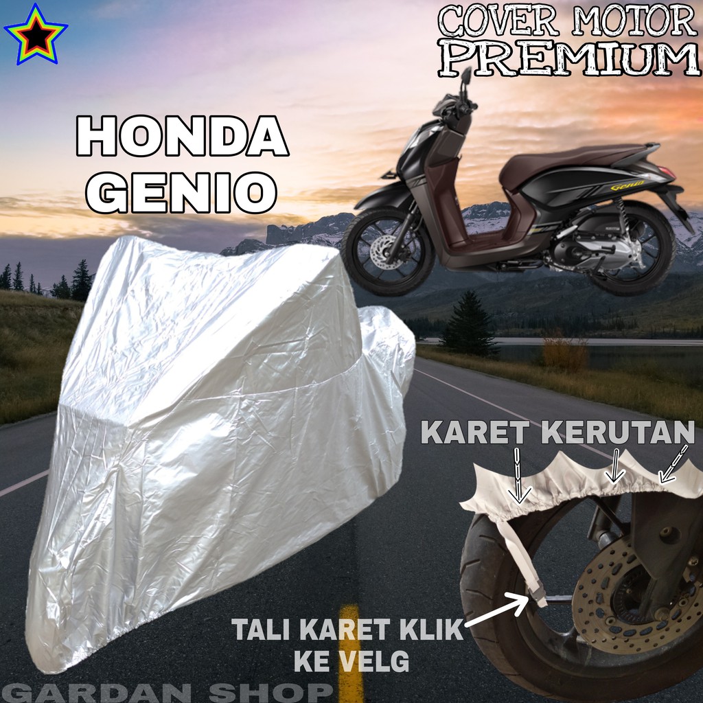 Sarung Motor HONDA GENIO SILVER POLOS Body Cover Penutup Motor Honda Genio PREMIUM