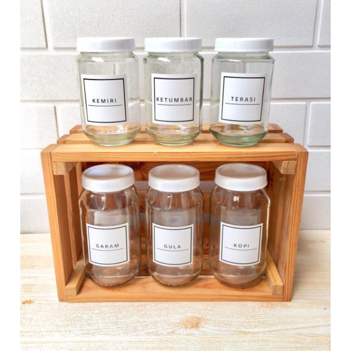 Jar Toples Bumbu Kaca / Seasoning Glass Jar