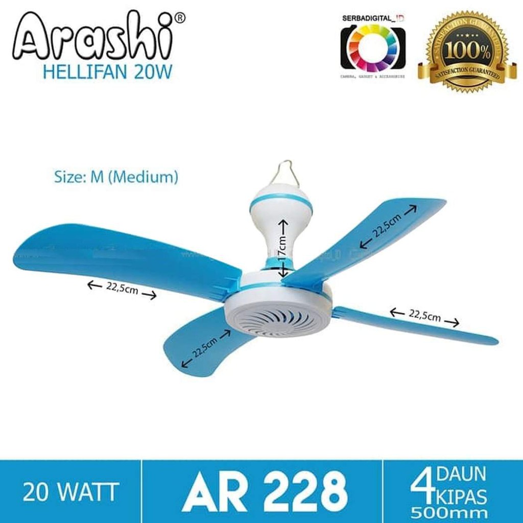 Kipas Angin Gantung Helifan 20W 20Wat 20WATT Arashi AR-228