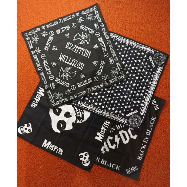 SLAYER BANDANA ACDC / RAMONES / MISFITS / LEDZEPPELIN BEST QUALITY