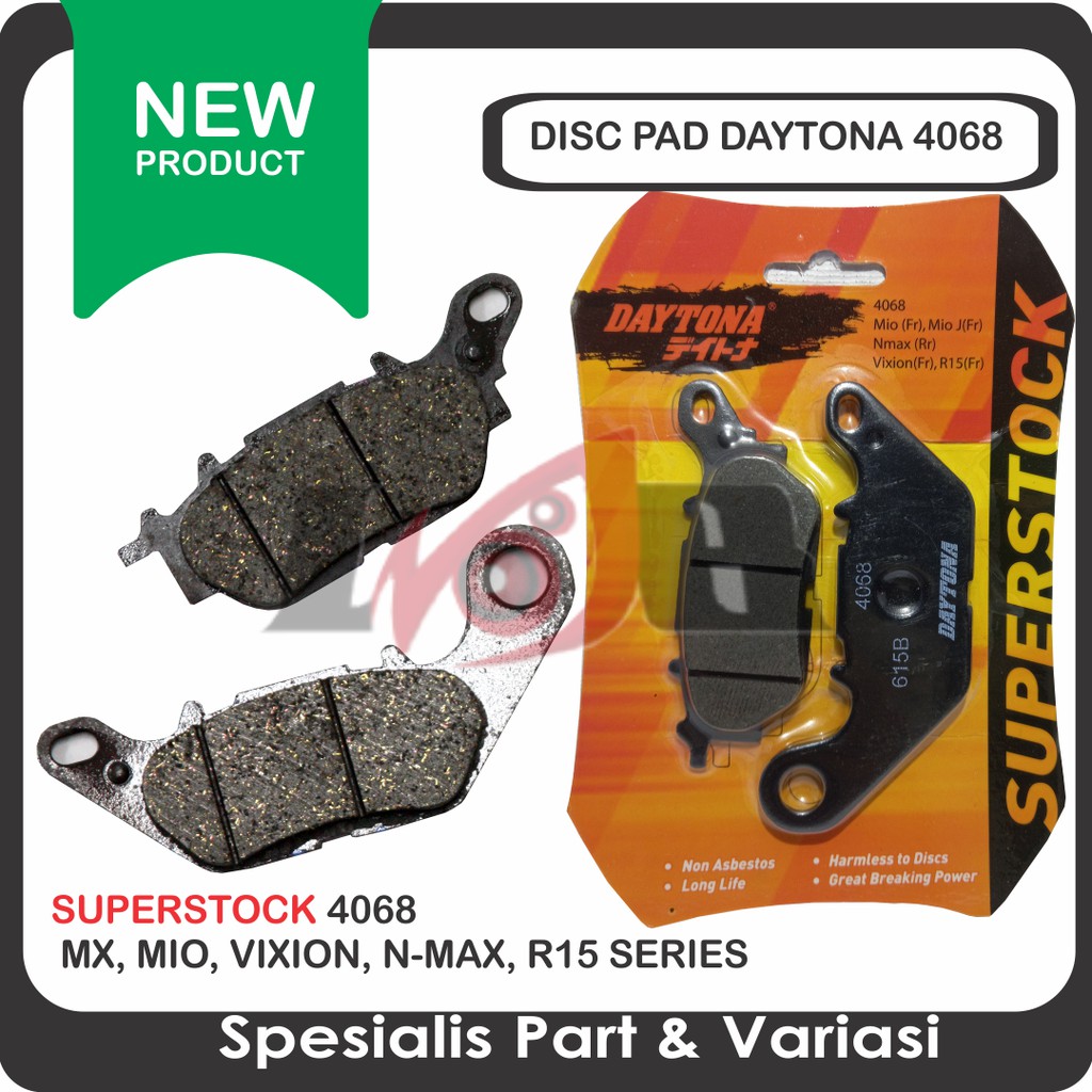 Daytona SuperStock Disc Pad Mio Mx Nmax Xeon Soul GT Kampas Rem Cakram 4068