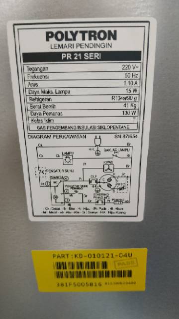 Kulkas 2 pintu Polytron PRM 21BNR