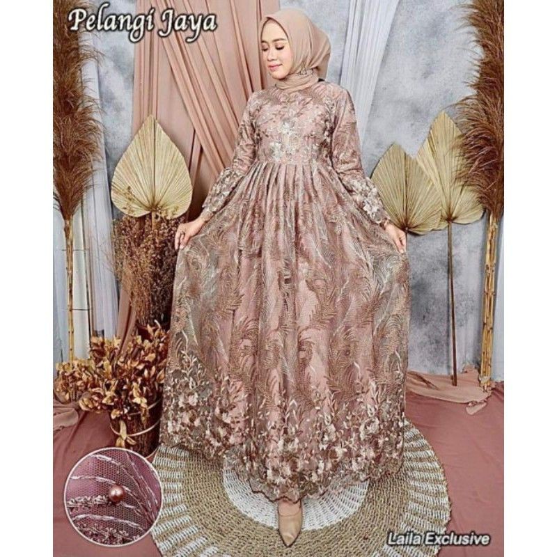 NEW REAL PICT GAMIS PELANGI/GAMIS TULLE PREMIUM/GAMIS REAL PICT/GAMIS KONDANGAN