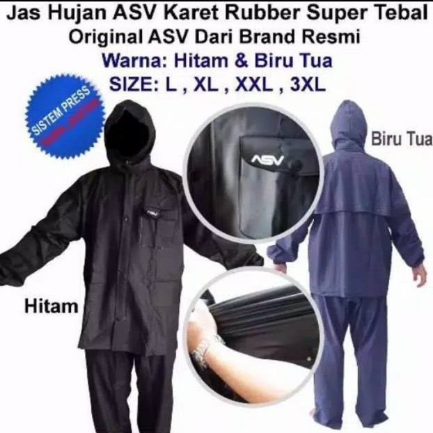 Jas Hujan ASV - Raincoat Mantel Hujan ASV Asli Original Rubber Karet Anti