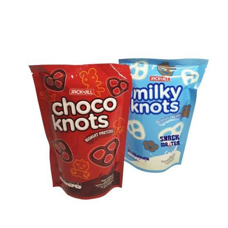 Cemilan Milky Knots dan Choco Knots Biscuit Pretzel