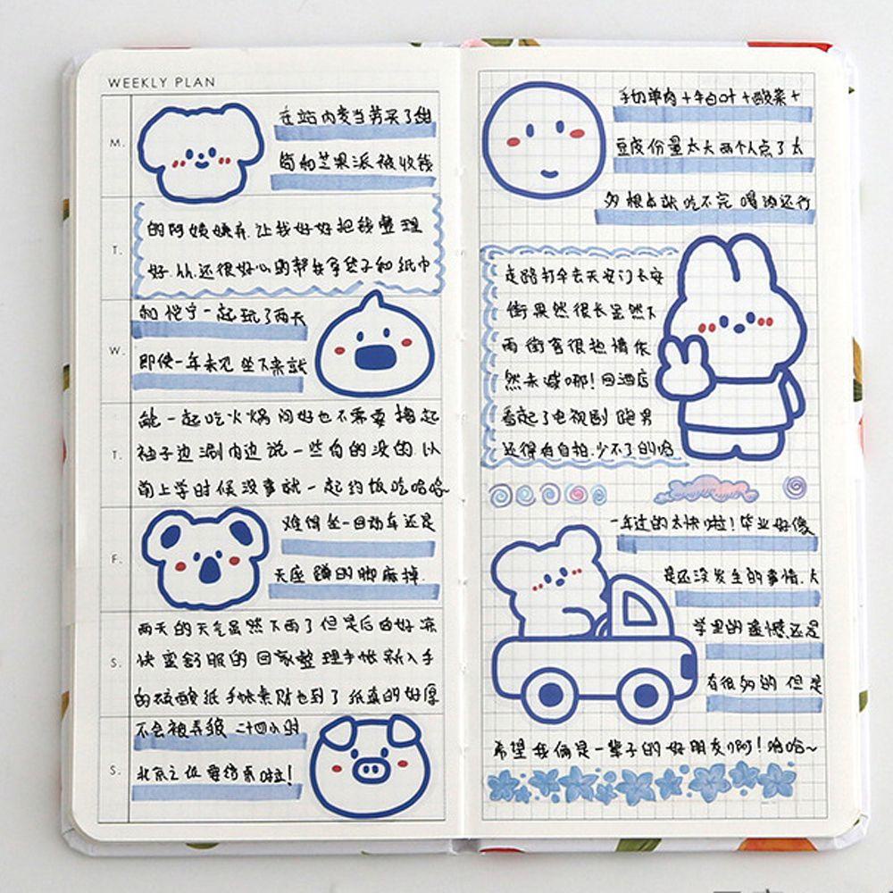 REBUY Rebuy Stiker Hewan Lucu Perlengkapan Sekolah Ponsel Note Paper Sticker Custom Diary Handbook Stiker Hias