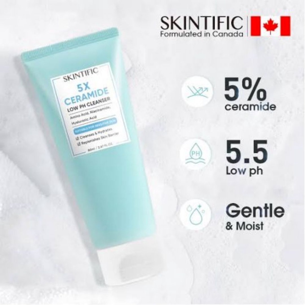 Skintific 5x Ceramide Low pH Cleanser 80ml (BPOM)