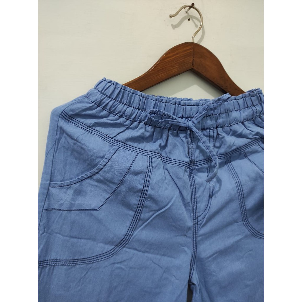Celana Panjang Kulot Standart Semi Jeans / Celana Kulot Fit To XL / Celana Kulot Wanita-4