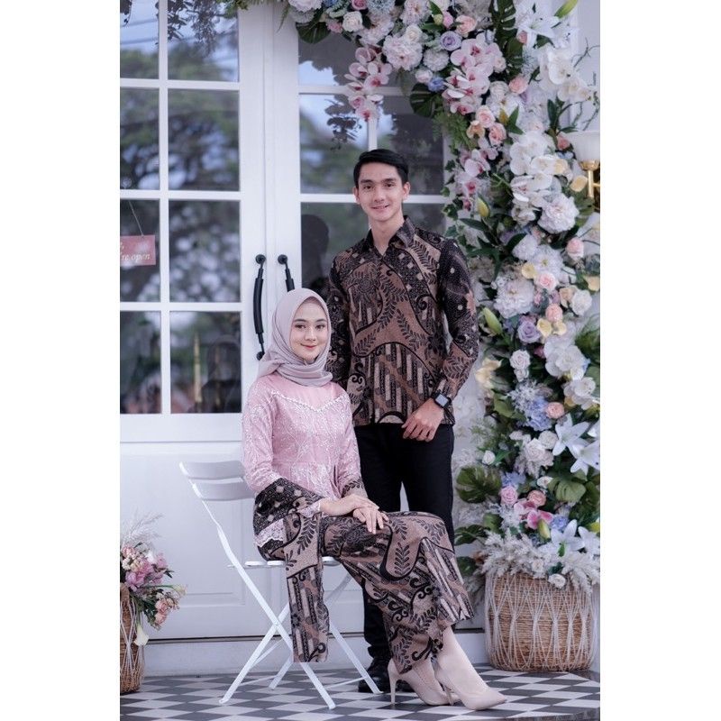 Batik Brokat Couple Kebaya Modern Kebaya Tunangan Kebaya Lamaran Kebaya Wisuda Kebaya Kondangan-2