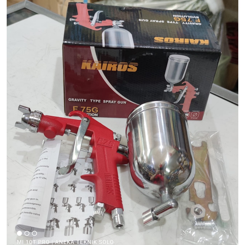 Jual Spray Gun F75G Kairos Tabung Atas 400ml Spray Gun Tabung Atas F75G