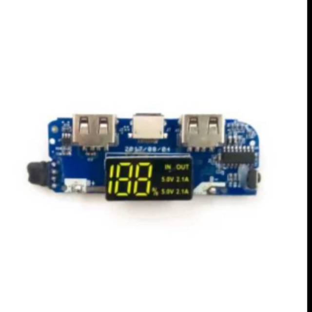 Modul kit powerbank lcd digital 4 usb output,  diy power bank lcd 18650/ 18670/ Li ion polymer