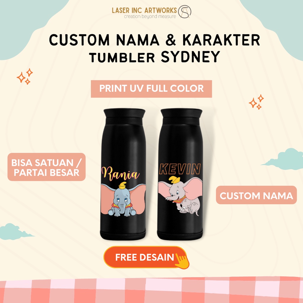 Custom Print UV Termos TRAVEL TERMOS JAPAN Tumbler/CHANEL Stainless Steel 500ML Custom Nama/Karakter
