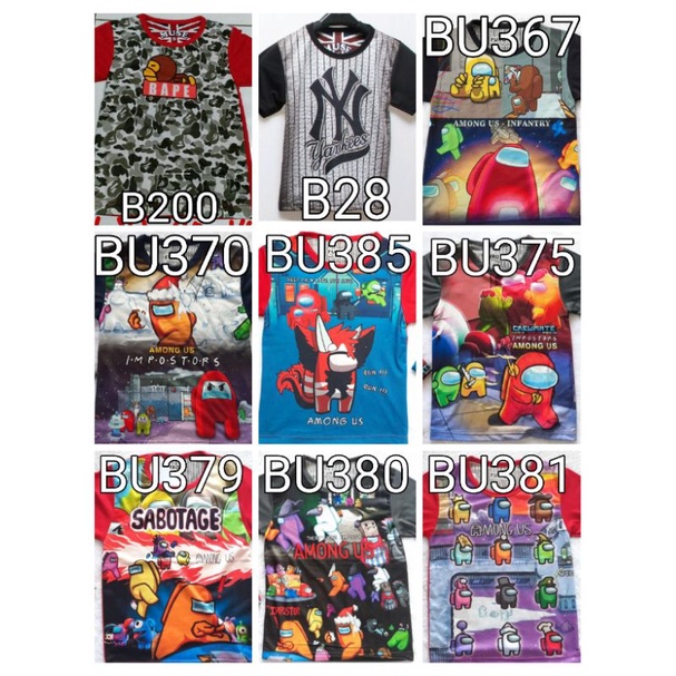 KAOS ANAK SIZE 12 FULL PRINT THAI 3D OBLONG COWOK GROSIR BAJU FURO