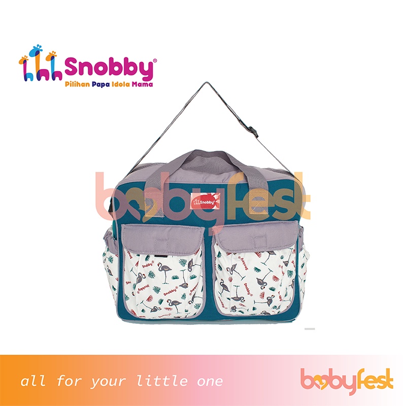 Snobby Tas Bayi Besar Flamingo Series Aplikasi Saku Print TPT5273