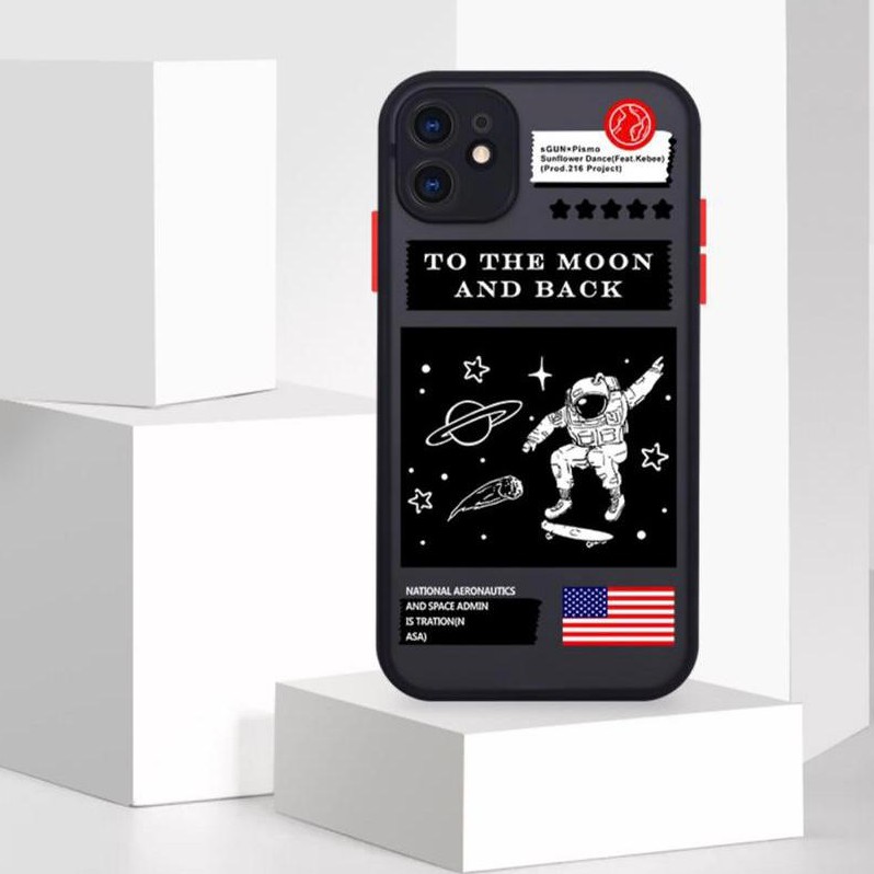 HYBRID NASA MOON & BACK CASE IPHONE 7 8 7/8plus X Xs Max XR 11 pro max 12 pro max 12 mini