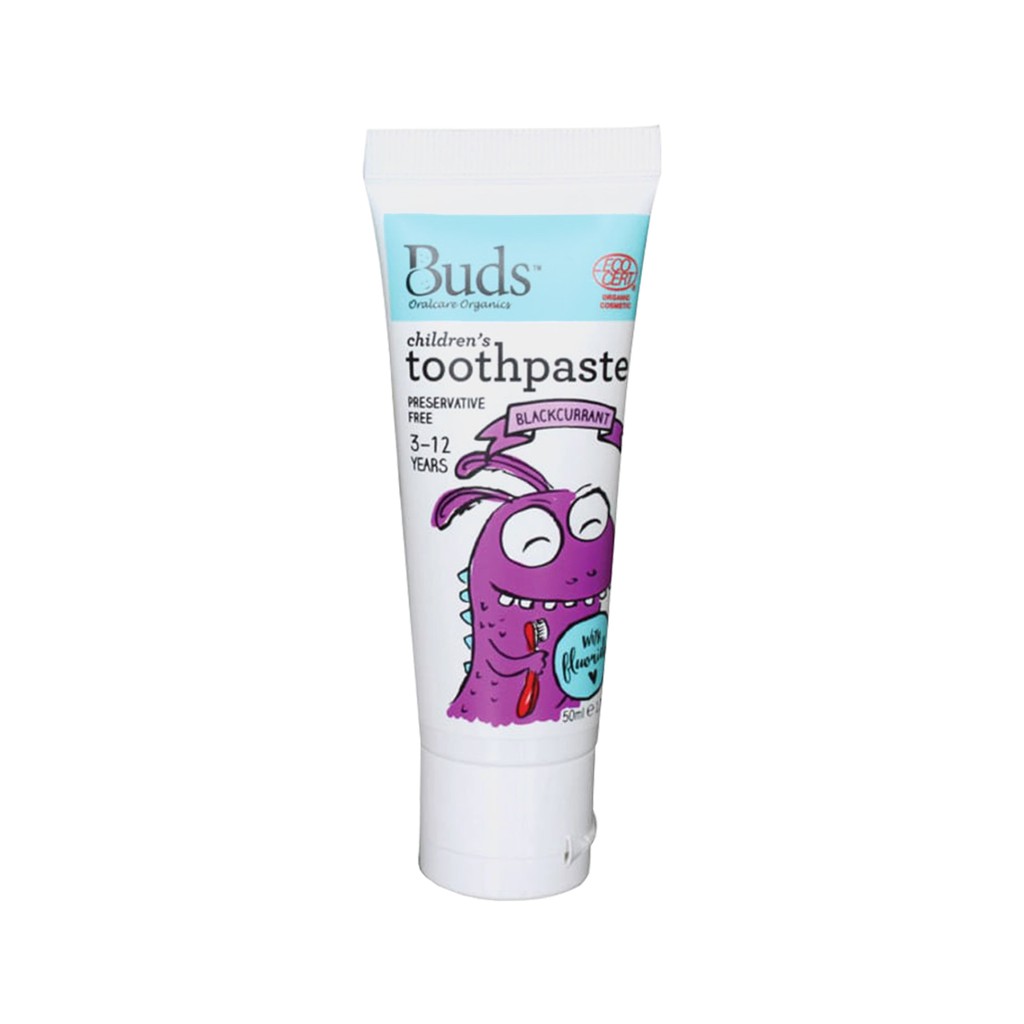 [PROMO] Buds Organics Children's Toothpaste With Fluoride Blackcurrant Pasta Gigi Anak 3-12T 50ml