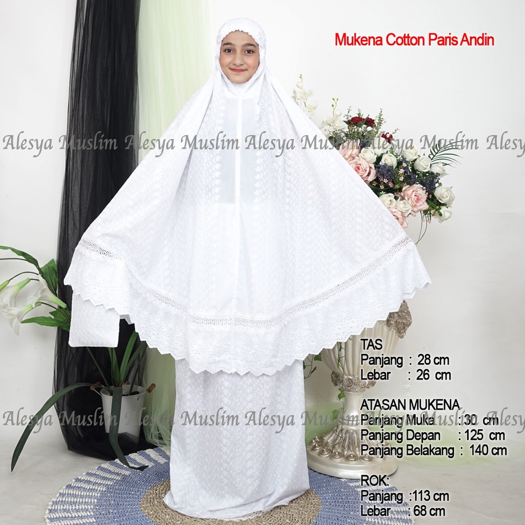 MUKENA KATUN PARIS ANDIN RENDA KATUN ZIPPER JUMBO