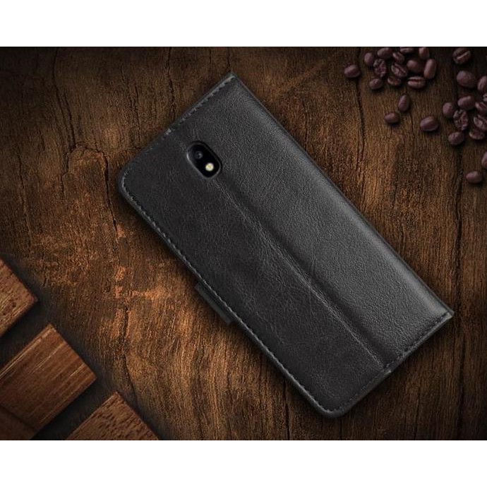 Murah Casing Samsung J3 J5 J7 Pro 2017 Leather Kulit Flip Cover Wallet Hp - Samsung J3 Pro, Hitam