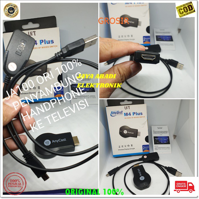 J100 ANYCAST ALAT PENYAMBUNG HP KE TV HANDPHONE KE TELEVISI DONGLE HDMI MIRAE CAST PENGHUBUNG WIRELESS STEAMING GAMBAR MIRRORING DISPLAY RECEIVER SUPPORT SHARING STEAMING DIGITAL UNIVERSAL SAMBUNG LAYAR USB WIFI SCREEN BISA SEGALA MEREK HANDPHONE