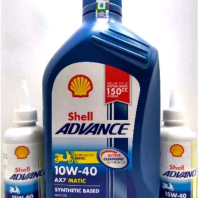 Paket oli shell ax7 matic 1lt SAE 10-40W + Gardan shell 2btl for aeroxx/N-max