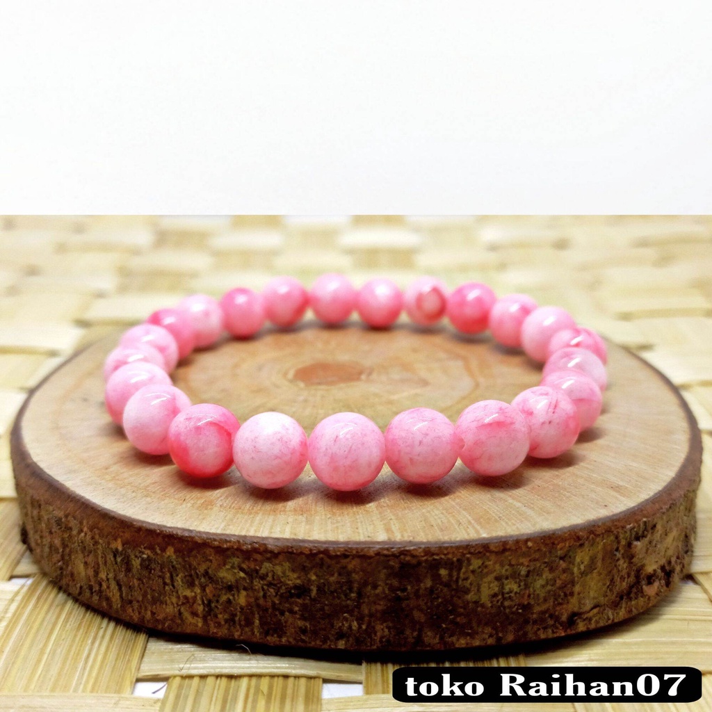 GELANG BATU GIOK PINK