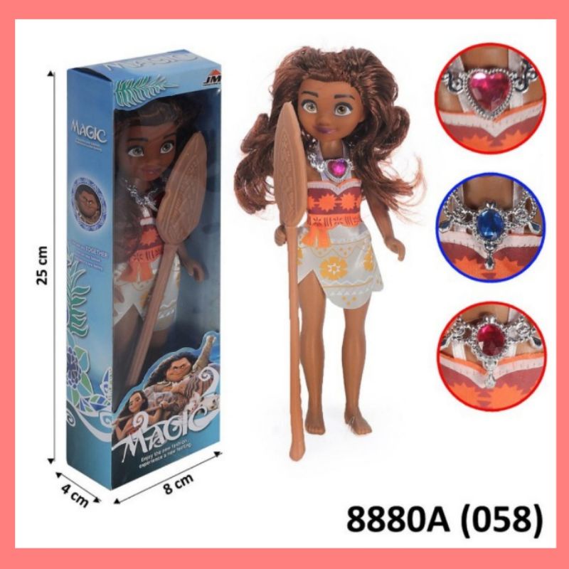 Mainan boneka berbi moana magic box