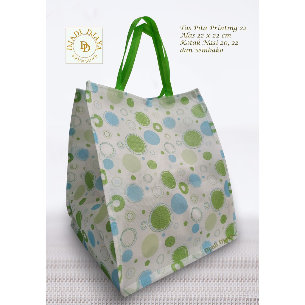 

Tas Hajatan Goodie Bag Pita Kotak 22 Full Print Dotty Hijau