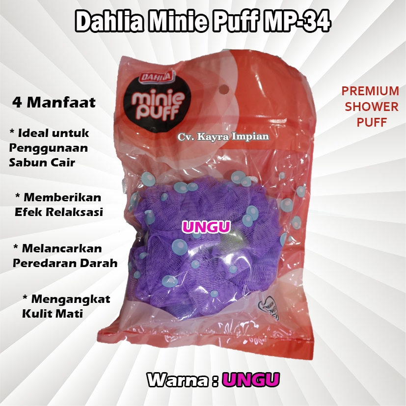 Dahlia Minie Puff MP-34 Spon Sabun Mandi Sponge Shower Minie Puff