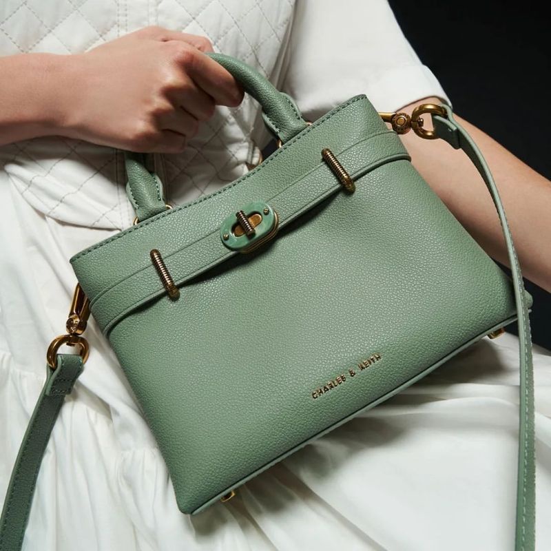 8.8 SALE | CK Double Handle Turn-Lock Structured Bag