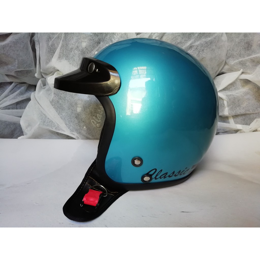 HELM BOGO CLASSIC DEWASA BIRU MUDA TANPA KACA