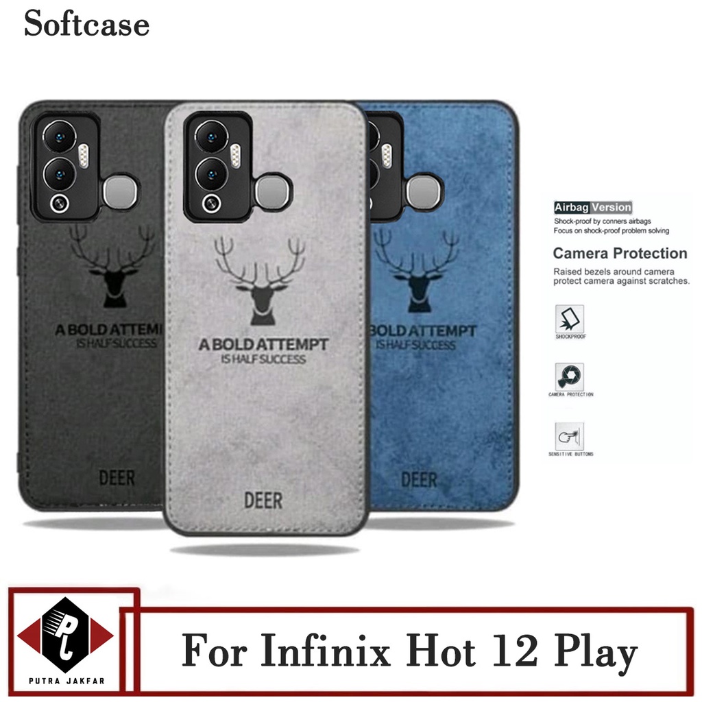 Promo Case Deer Infinix Hot 12 / Hot 12 Play / Hot 12 Play NFC / Hot 10 Play  Silikon Slim Armor