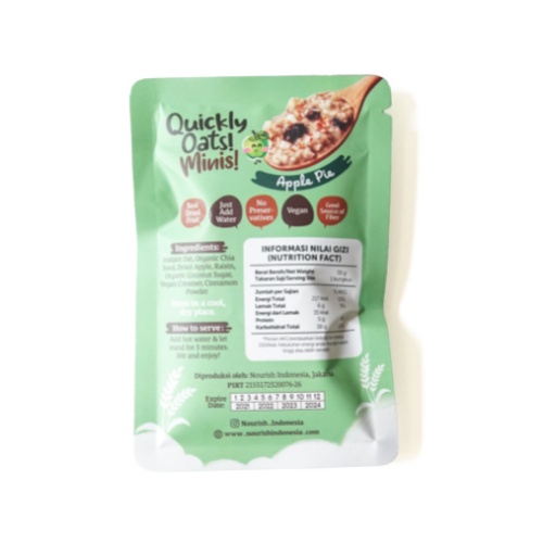 BUY 5 GET 1 FREE Quickly Oats! Minis! Apple Pie Sachet