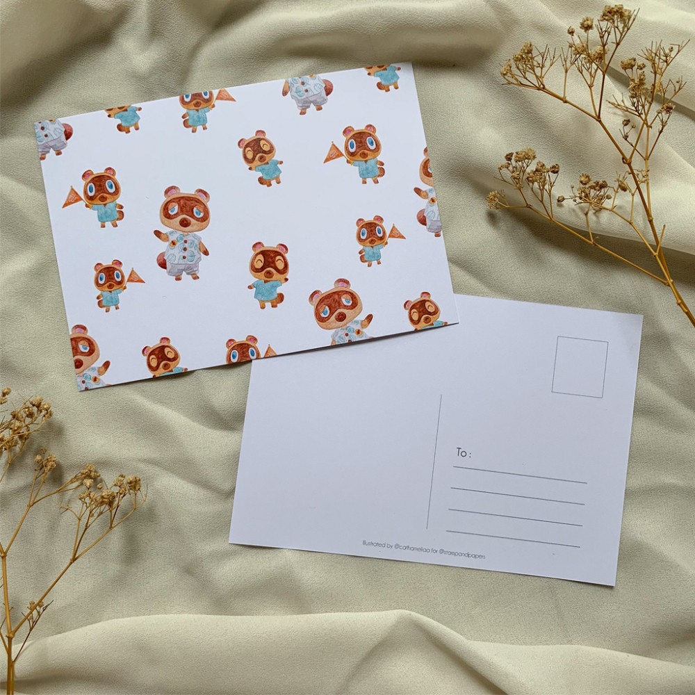 

STAMP AND PAPERS Animal Crossing Series Postcard / Kartu Pos Ilustrasi