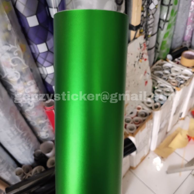 stiker skotlet hijau satin sticker scotlite hijau chrome doff krom dop