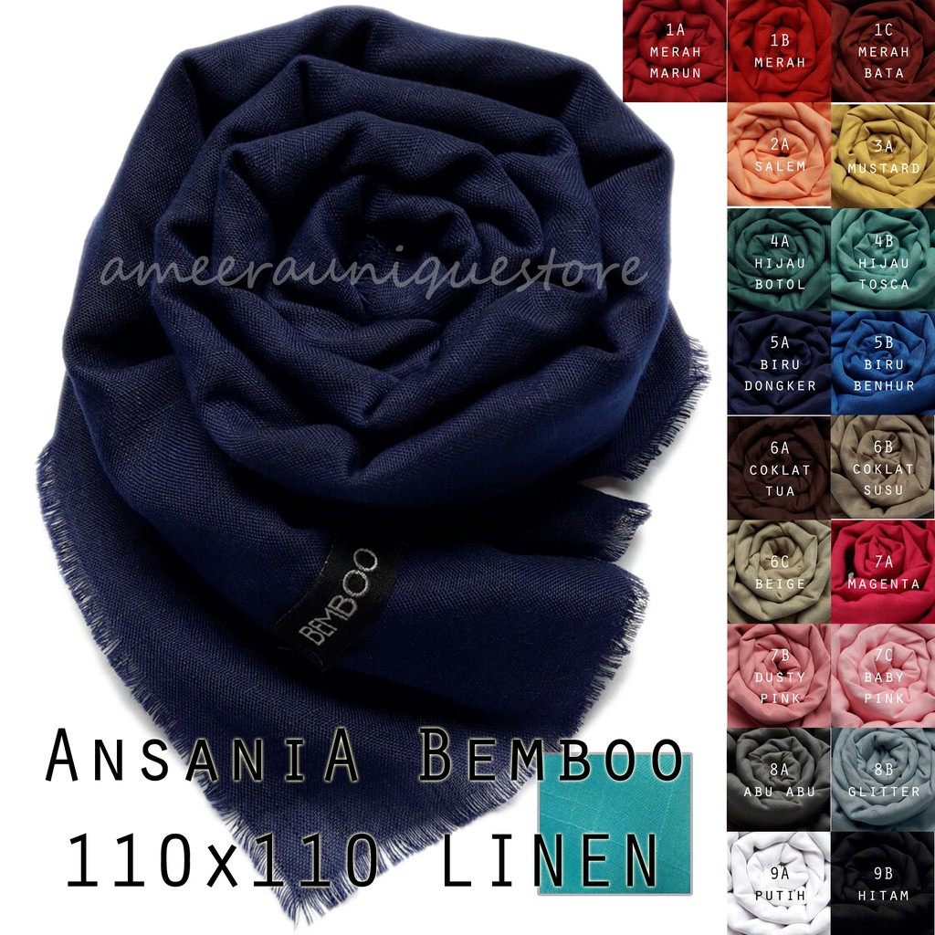 BEMBOO POLOS Ansania Jilbab Hijab Kerudung Segi Empat BEMBOO POLOS Ansania Jilbab Hijab Kerudung Segi Empat