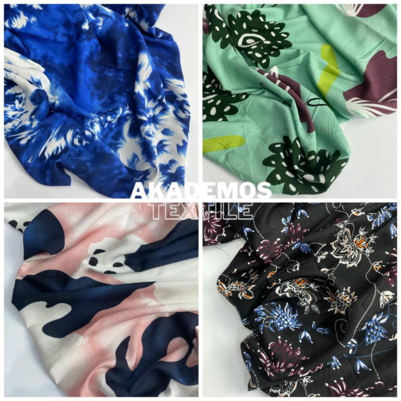 Kain Katun Rayon Viscose motif Import