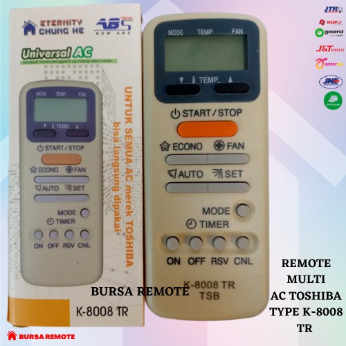 Remot / REMOTE MULTI AC TOSHIBA TYPE K 8008 TR  / ecer dan grosir