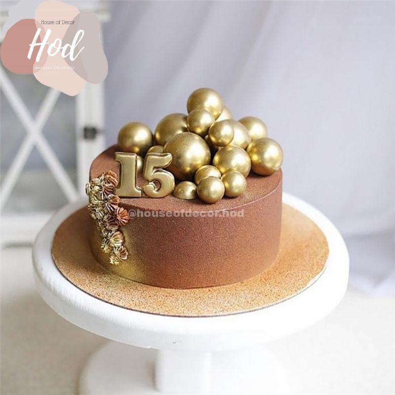 Topper cake bola emas balon Gold Silver Ball mewah toper kue Hiasan Kue tusukan Tart Birthday topper butterfly alas adonan fondant cutter embosser huruf coklat bar edible sprinkle kertas emas mahkota loyang meja luster