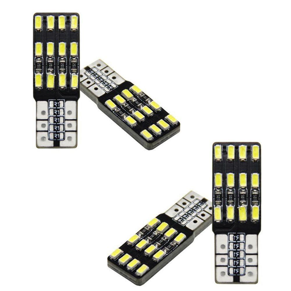 Populer 4Pcs Lampu Plat Lampu Bohlam Cahaya Super Terang3014 24SMD 12V LED Dome Map