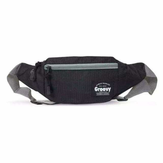 Tas waistbag groovy pria wanita oval