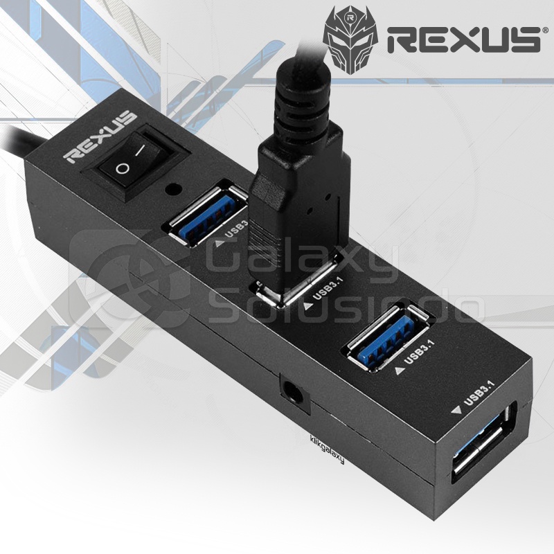 REXUS RXH-327 4 Port 3.1 USB HUB with ON/OFF Switch