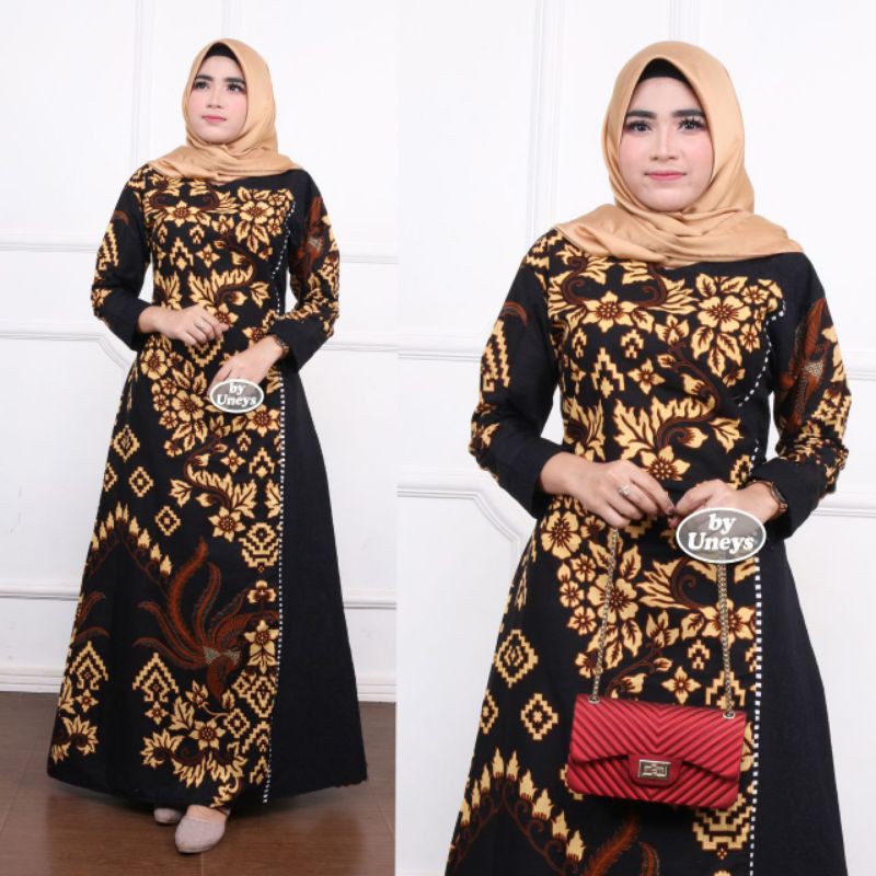 Baju Gamis Batik Wanita Baju Batik Gamis Allsize Jumbo Model Terbaru Mix Embos Modern Syari 027 Shopee Indonesia