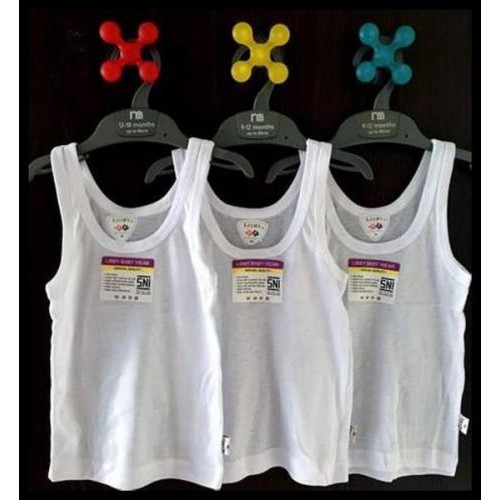 Baju Bayi Singlet Kaos Dalam Anak Libby Polos Anak Kecil Putih 1pcs